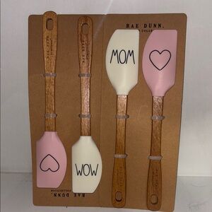 Rae Dunn Pink and Cream Spatula Set